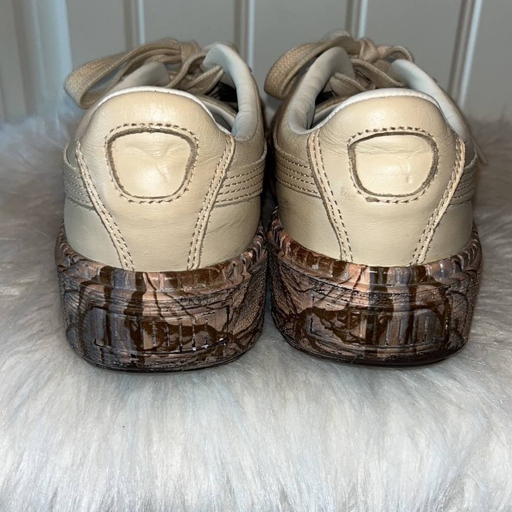 PUMA Vanilla Cream Trace Mimicry Leather Platform Sneaker  8.5 skater y2k grunge - Picture 6 of 13